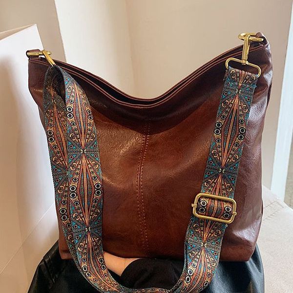 Sac Seau Rétro à Bandoulière avec Grande Capacité pour Femme